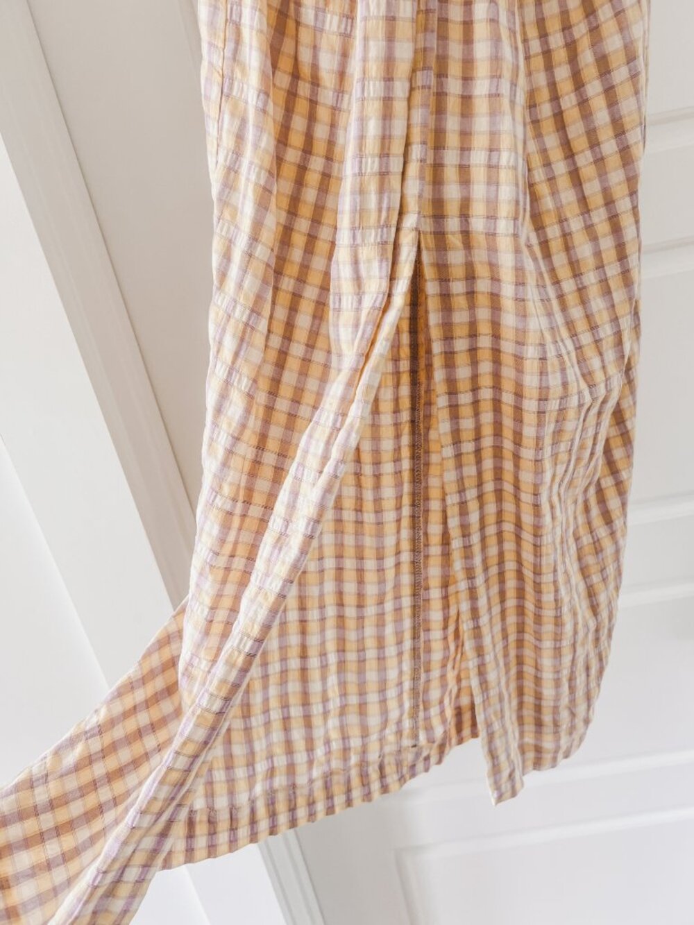 Zara Biege Gingham Midi Dress S - Picture 6 of 7